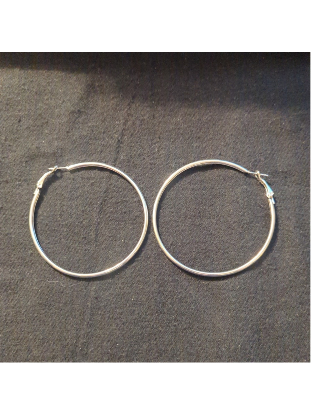 Classic Silver Tone Hollow Lightweight Hoop Statement Earrings - 2.75"